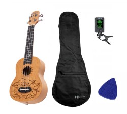 Laila UFG-2111-C Flower - ukulele sopranowe +AKCESORIA