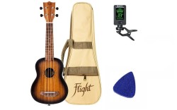 Flight NUS380 Amber - ukulele sopranowe + AKCESORIA